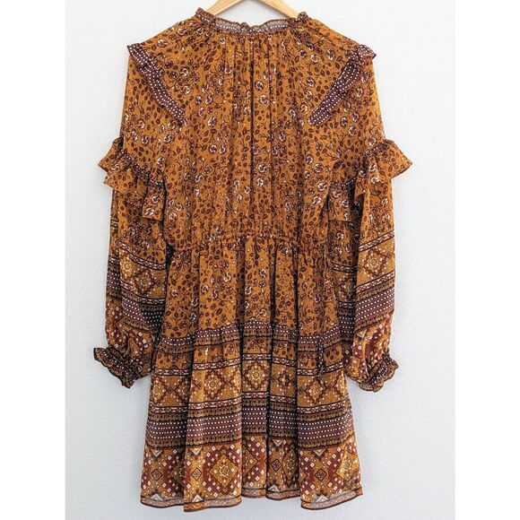 EUC House of Harlow 1960 Tiered Ruffle Boho Mini Dress Size XS - Picture 3 of 6